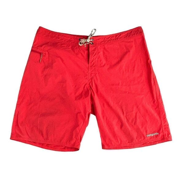 Patagonia Wavefarer Stretch Men's Orange Board Shorts Size 40 - Picture 1 of 3